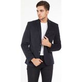 Sposo G-192 Dar Kalıp Örme Kumaş Lacivert Erkek Blazer Ceket - 50 - 01L-Lacivert