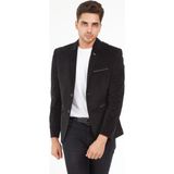 Sposo G-192 Dar Kalıp Örme Kumaş Siyah Erkek Blazer Ceket - 52 - 001 Siyah