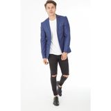 Sposo G-202 Dar Kalıp Yarım Astarlı Lacivert Erkek Blazer Ceket - 52 - 01L-Lacivert