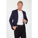 Sposo G-216 Dar Kalıp Örme Kumaş Lacivert Erkek Blazer Ceket - 56 - 01L-Lacivert