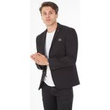 Sposo G-221 Dar Kalıp Örme Kumaş Siyah Erkek Blazer Ceket - 48 - 001 Siyah