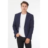 Sposo G-223 Dar Kalıp Yarım Astarlı Lacivert Erkek Blazer Ceket - 01L-Lacivert - 52