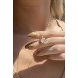 Spossy Silver Jewelry 925 Ayar Gümüş, Gold, Beyaz Opal Taşlı Kaplumbağa Kolye