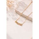 Spossy Silver Jewelry 925 Ayar Gümüş Gold Kaplamalı Mama/Anne Yazılı Kolye Anneler Günü Hediyesi