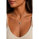 Spossy Silver Jewelry 925 Ayar Gümüş Silver Kaplamalı Yeşil Malakit Taşlı Kaplumbağa Kolye