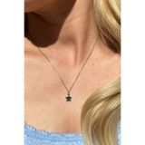 Spossy Silver Jewelry İthal, 925 Ayar Gümüş, Gold, Minimal Malakit Taşlı Kaplumbağa Kolye