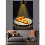 Spot Işık Pizza Dekoratif Kanvas - Mdf Ahşap Tablo