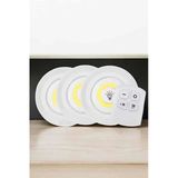 Spot Lamba Led Işık 3'Lü Uzaktan Kumandalı Pilli Yapışkanlı Kablosuz Mir79461129