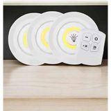 Spot Lamba LED Işık 3'lü Uzaktan Kumandalı Pilli Yapışkanlı Kablosuz - TOPRAK7928-5322 - Çok Renkli
