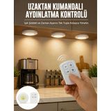 Spot Lamba Led Işık 3'Lü Uzaktan Kumandalı Pilli Yapışkanlı Yeni Nesil