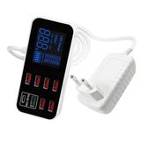 Spovan Led Ekranlı 8 Port Masaüstü Duvar Seyahat Type C USB 40W Şarj İstasyonu Adaptörü