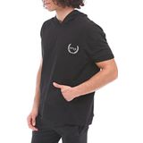 SPQR Pamuklu Kapüşonlu Kısa Kollu Sweatshirt NEPTUNE SİYAH
