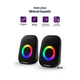 SPRANGE 2’li Tak Çalıştır USB Bilgisayar Hoparlörü – RGB, Güçlü Ses, Kompakt Tasarım, Telefona Bağlanabilir
