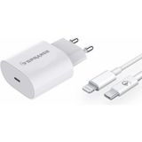 Sprange Apple iPhone 7 Plus Uyumlu Lightning P-L18 25 Hızlı Watt Şarj Aleti - Beyaz