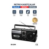SPRANGE Kasetçalar Teyp Bluetooth Hoparlör USB SD Kart Özellikli Aux Bağlantılı Yeni Nesil Antenli Retro