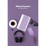 SPRANGE Tablet Ve Telefonlar İçin Bluetooth - Wireless Klavye Ve Mouse Set - Mor