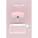 Sprange Tablet ve Telefonlar Için Bluetooth - Wireless Klavye ve Mouse Set - Pembe