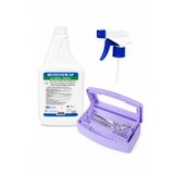 SPRAY DEZENFEKTAN SIVI 1 LT VE ÇİFT BÖLMELİ MOR STERİLİZASYON KUTU SETİ