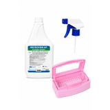 SPRAY DEZENFEKTAN SIVI 1 LT VE ÇİFT BÖLMELİ PEMBE STERİLİZASYON KUTU SETİ