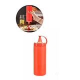 SPRENDA Plastik Kolay Kullanım Ketçap Sos Şişesi Sızdırmaz Sıvı Yağlık Şişe 400ml (Kırmızı)