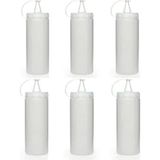 Sprenda Titiz Şeffaf Plastik Sızdırmaz Kapaklı Fişek Sosluk 700 ml x 6'li Set - Çok Renkli - --