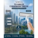 Spreyli Cam Silme Aparatı Mikrofiber Cam Sileceği Çekçekli Pencere Ayna Duşakabin Fayans Temizleyici Beyaz