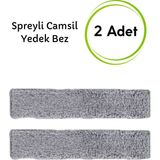 Spreyli Cam Temizleyici Yedek Bezleri - 2 Adet, Mikro Fiber, Su Hazneli - Antrasit - Seçenek 1