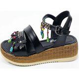 Spring Kadın Siyah Taş Detaylı Ortopedik Sandalet - 010-Siyah