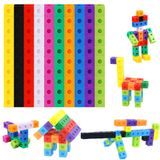 SpriteGru Matematik Bağlama Küpleri, 100 Matematik Küpü Seti Erken Matematik ve İnşaat için Manipülatif Bağlama ve Sayma Snap Blokları, Okul Öncesi, Anaokulu, Anaokulu, Ev Okulu için Eğitici Oyuncak