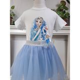 Spteks Elsa T-Shirt ve Tütü Etek Takımı - Mavi - Beyaz - 2 Yaş