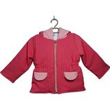 Spteks Kız Çocuk Bebe Pembe Renk Beli Büzgü ve Lastikli Tavşan Kulak Kapşonlu Mont - 614-Pembe - 1 Yaş