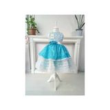 Spteks Kız Çocuk Çiçekli Mavi Abiye ve Elbise - 4 - 5 Yaş - 00404 Mavi