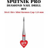 Sputnik Elmas Sivri Alev Mini Freze Kırmızı Çap 1,0mm