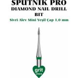 Sputnik Elmas Sivri Alev Mini Freze Yeşil Çap 1,0mm