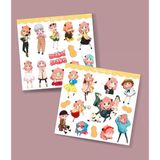 Spyxfamily-2 Li Anya Sticker Set Spy X Family Parlak Sticker Hediye Etiket Çıkartmaları Anime Süsleme