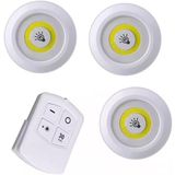SQUADO 3'lü set, pille çalışır, uzaktan kumandalı, ayarlanabilir parlaklık ayarı, otomatik kapanma, kablosuz montaj, yapışkan bant ile, LED ışık, pille çalışır