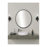 Squall Siyah Dekoratif 58CM Yuvarlak Ayna Antre Koridor Duvar Aynası Salon Banyo Wc Ofis Aynası