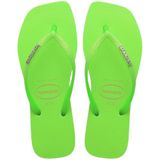 Square Glitter Neon Green Kadın Terlik
