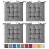 SQUARE MOON 4'lü paket koltuk minderi, sandalye minderi, konforlu sandalye minderi, iç mekan, dış mekan yemek sandalyesi, ofis sandalyesi, çalışma masası sandalyesi için sandalye minderi