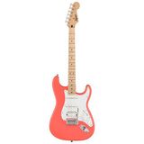 Squier 0373202511 Sonic Stratocaster HSS Elektro Gitar (Tahitian Coral) | Mercan Rengi Akçaağaç Klavye ve Beyaz Pickguar