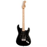 Squier 0373203506 Sonic Stratocaster Hss Elektro Gitar (Siyah) | Akçaağaç Klavye Siyah Pickguard ve Çok Yönlü Hss
