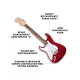 Squier By Debut Collection Hss Stratocaster Elektro Gitar, Laurel Klavye, Beyaz Vuruş Tahtası, Dakota Kırmızısı | Çocuklar Ve Yetişkinler İçin Marş Elektro Gitar, Hss Manyetikler, 2 Yıl Garanti, Ücre