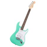 Squier by Fender Debut Collection HSS Stratocaster elektro gitar, Laurel klavye, beyaz vuruş tahtası, deniz köpüğü yeşili