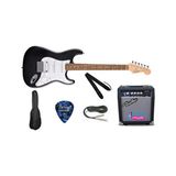 Squier Fender Debut Hss Siyah Elektro Gitar Seti 10 Watt Amfi, Kablo, Askı, Pena, Kılıf