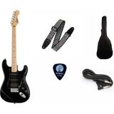 Squier Fender Squier Sonic Stratocaster Hss Black Elektro Gitar Seti Poplar Gövde ve Maple Sap