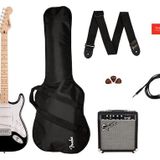Squier Serisi Stratocaster Pack MN Black - Yeni Başlayan Elektrikli Gitar Kiti, Fender Play'de Ücretsiz Sanal Dersler İçerir