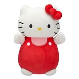 Squishmallows Orijinal Sanrio 10-inç Hello Kitty Kırmızı ve Pembe Tulum HugMees - Orta Boy Ultrasoft Resmi Jazwares Peluş