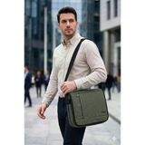 Sr-06 Kanvas (Pamuk) Postacı Çantası Notebook Macbook Tablet Ders Kitabı Okul Ve Üniversite Çantası Haki