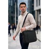Sr-06 Kanvas (Pamuk) Postacı Çantası Notebook Macbook Tablet Ders Kitabı Okul Ve Üniversite Çantası Siyah