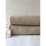 S&R 2 Parça Banyo Havlusu Seti %100 Pamuk Bej - 70 x 140 cm